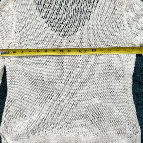 Wooden Ships Wool Mohair Blend Open Knit V Neck Sweater - Picture 6 of 10